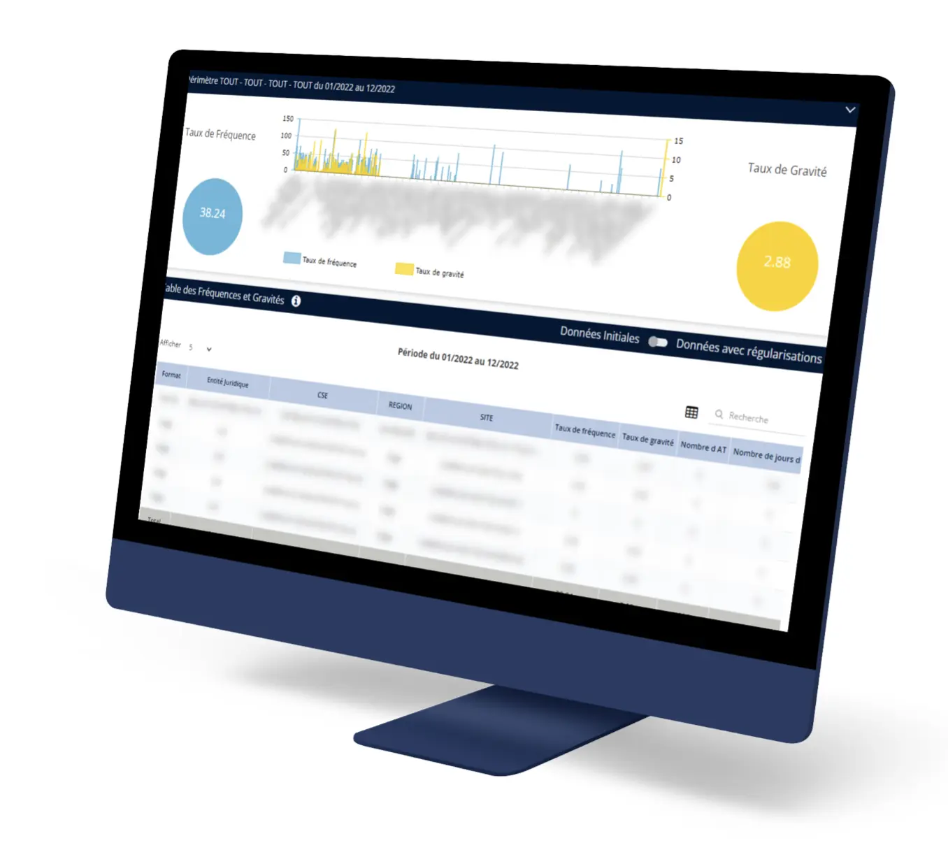 Capture d'écran du module Gestion de la Sinistralité